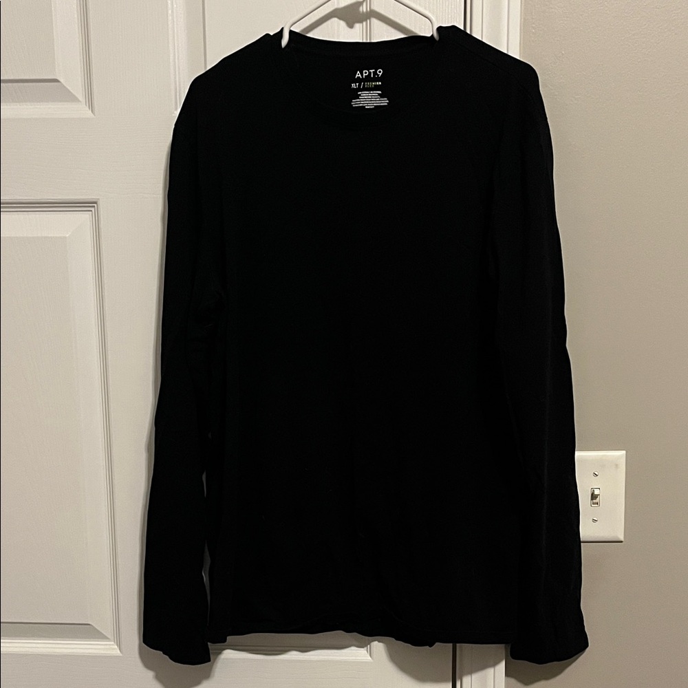 Apt 9 Cotton Blend Black Long Sleeve T-shirt